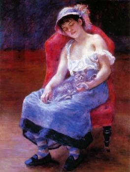 皮埃爾 奧古斯特 雷諾阿 Sleeping Girl, Girl with a Ca